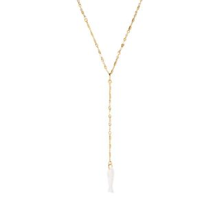 Collar Largo Calma Y Pez Nácar Dorado Agatha Paris