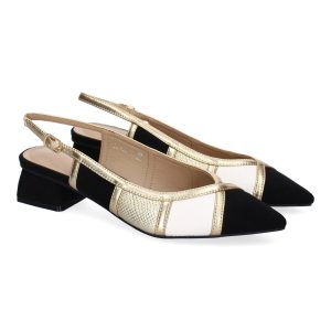Zapato plano punta fina mujer negro
