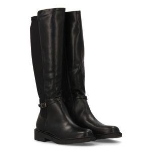 Botas altas negras hebilla decorativa