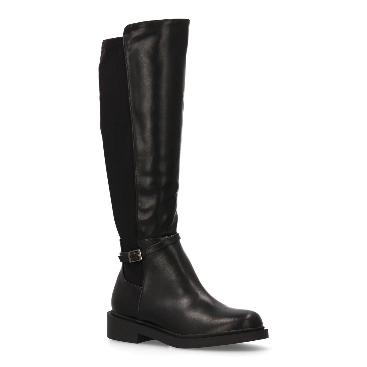 Botas altas negras hebilla decorativa - Imagen 4