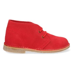 Botín safari rojo con cordones