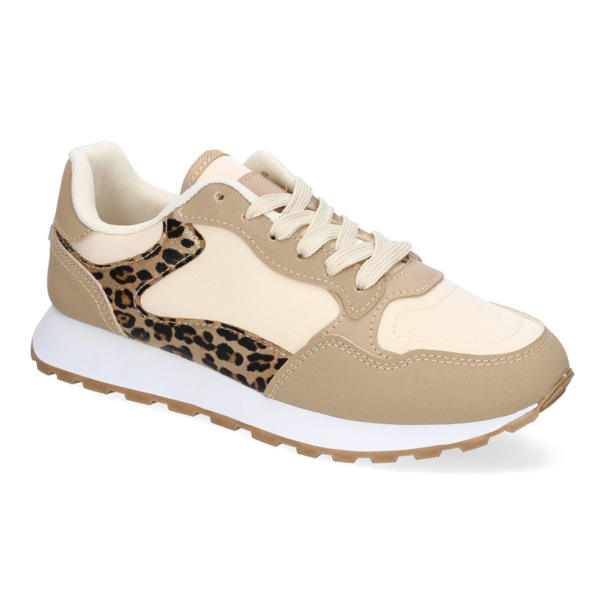 Zapatillas deportivas mujer estampado leopardo beige - Imagen 4