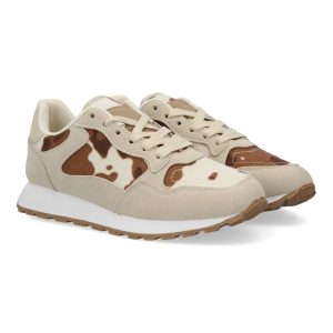 Zapatillas deportivas casuales estampado vaca mujer