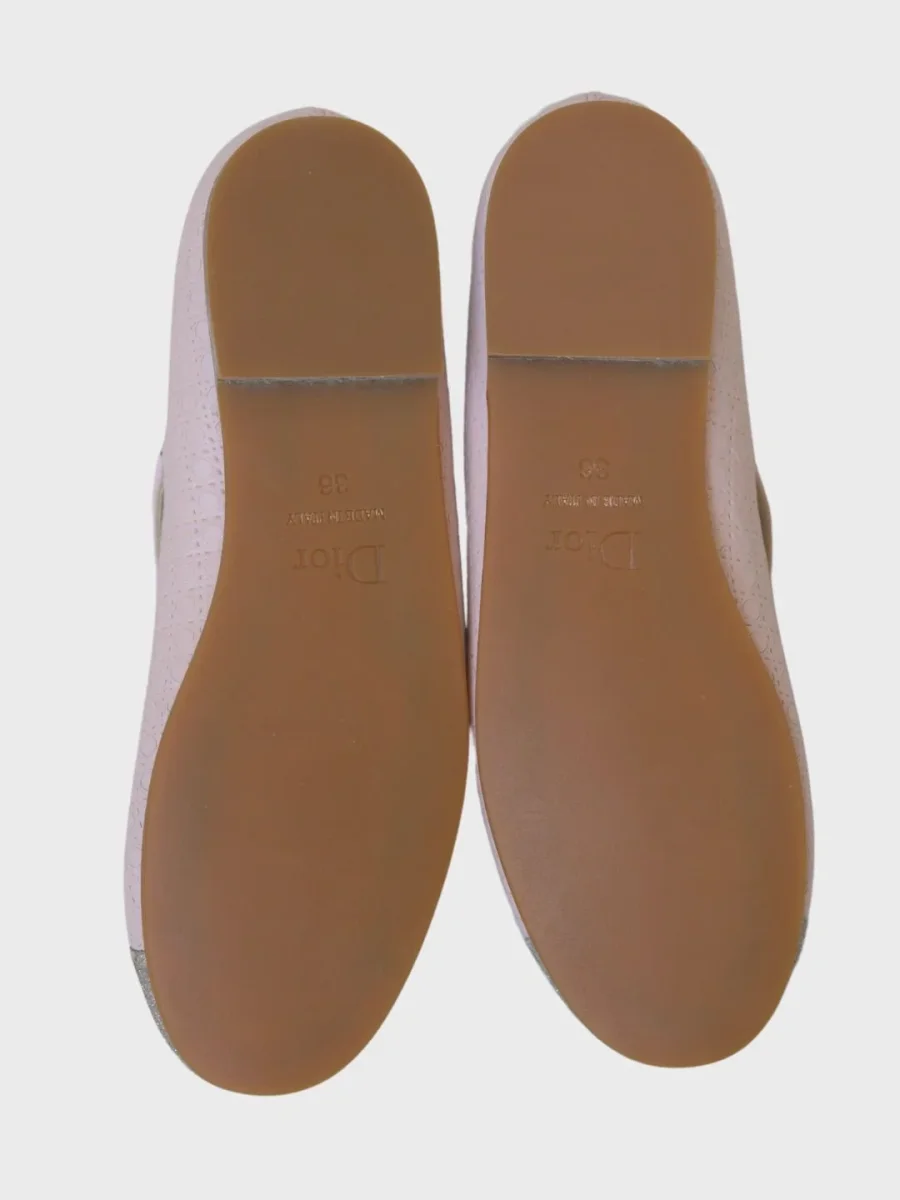 Dior bailarinas de cuero rosa palo Talla 36 Nuevas - Imagen 9