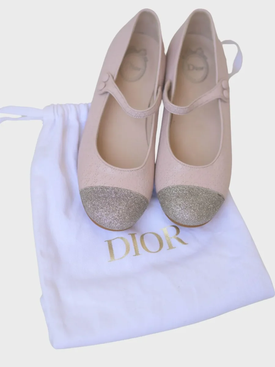 Dior bailarinas de cuero rosa palo Talla 36 Nuevas - Imagen 4