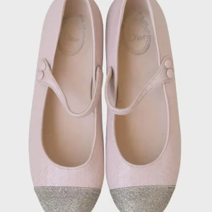 Dior bailarinas de cuero rosa palo Talla 36 Nuevas