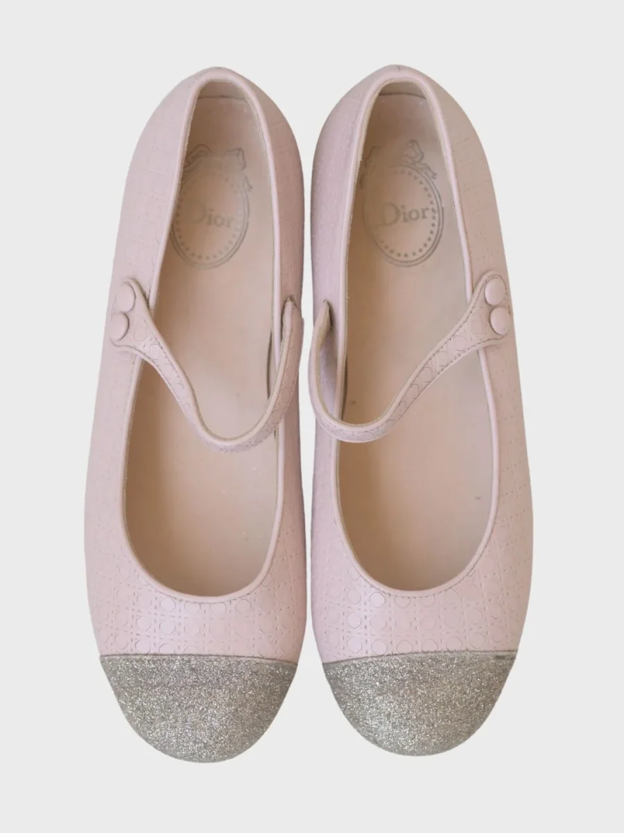 Dior bailarinas de cuero rosa palo Talla 36 Nuevas - Imagen 2
