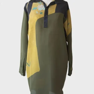 Dries Van Noten vestido túnica estampado de seda Talla S