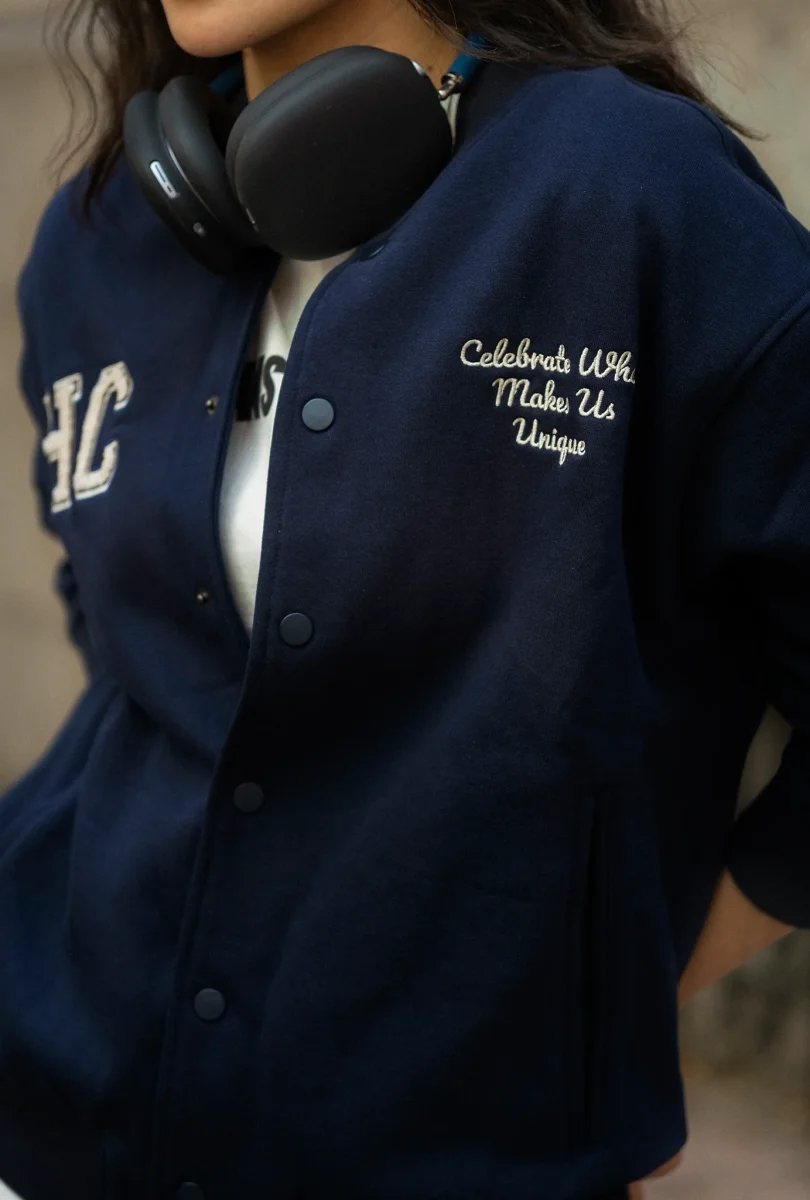 Midnight Blue Varsity Jacket - Imagen 6