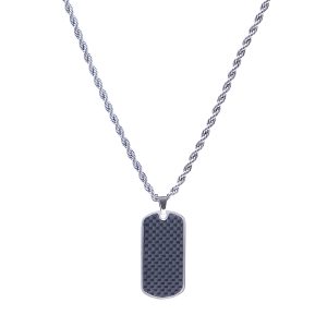 «Collar Emotion Tag con textura negra»