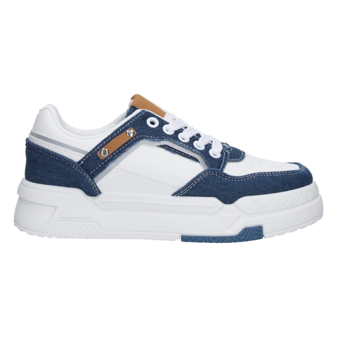 Zapatilla deportiva azul marino suela gruesa - Imagen 3
