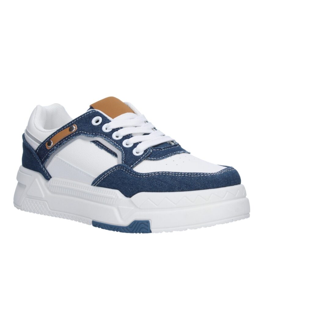 Zapatilla deportiva azul marino suela gruesa - Imagen 4