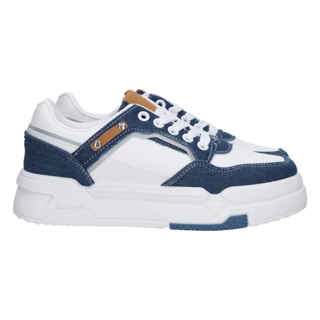 Zapatilla deportiva azul marino suela gruesa - Imagen 5
