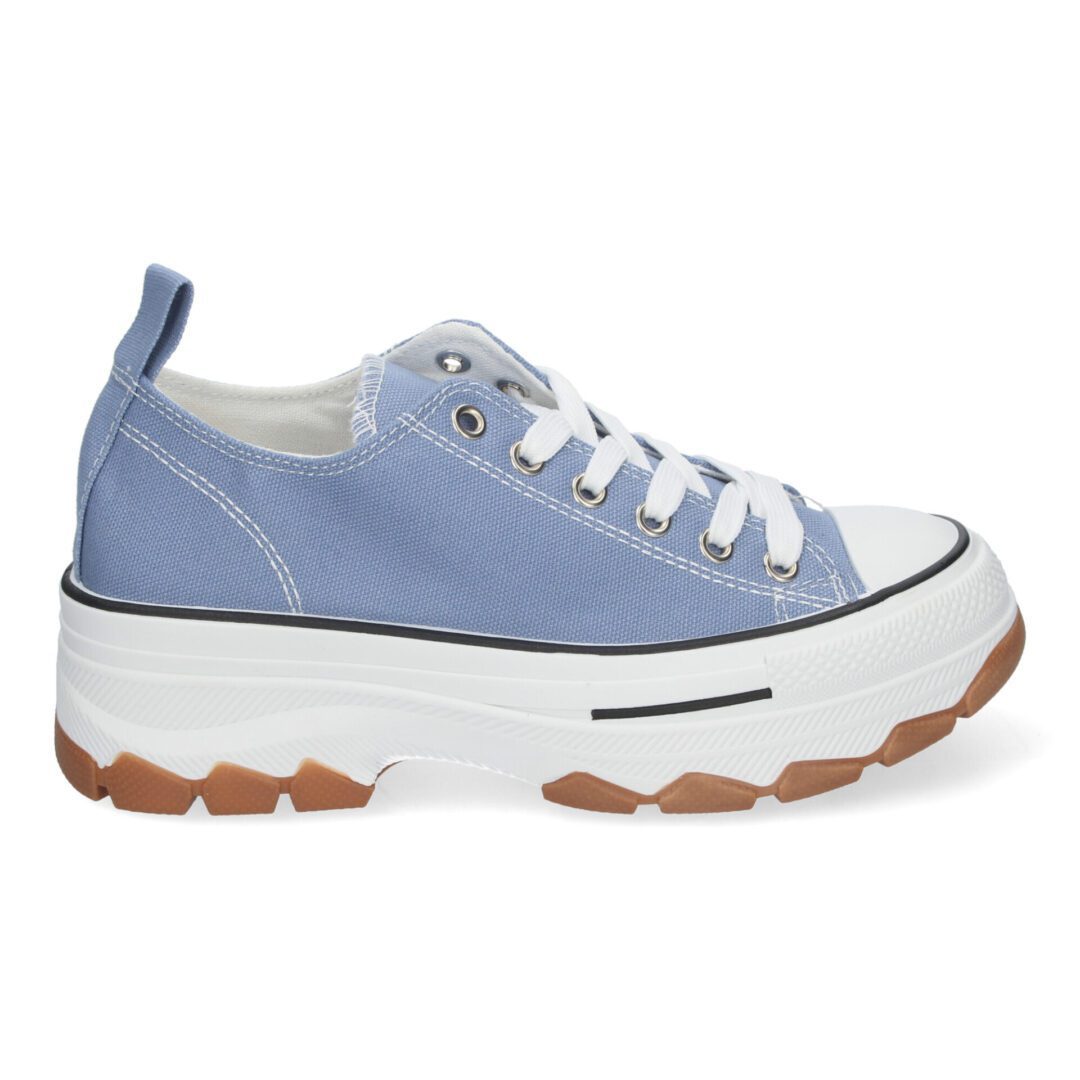 Zapatillas estilo bamba con plataforma celeste - Imagen 3