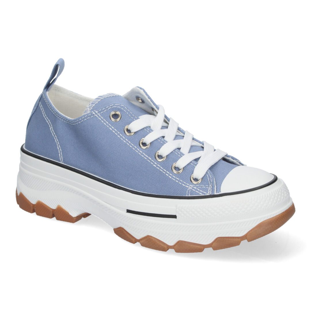 Zapatillas estilo bamba con plataforma celeste - Imagen 4