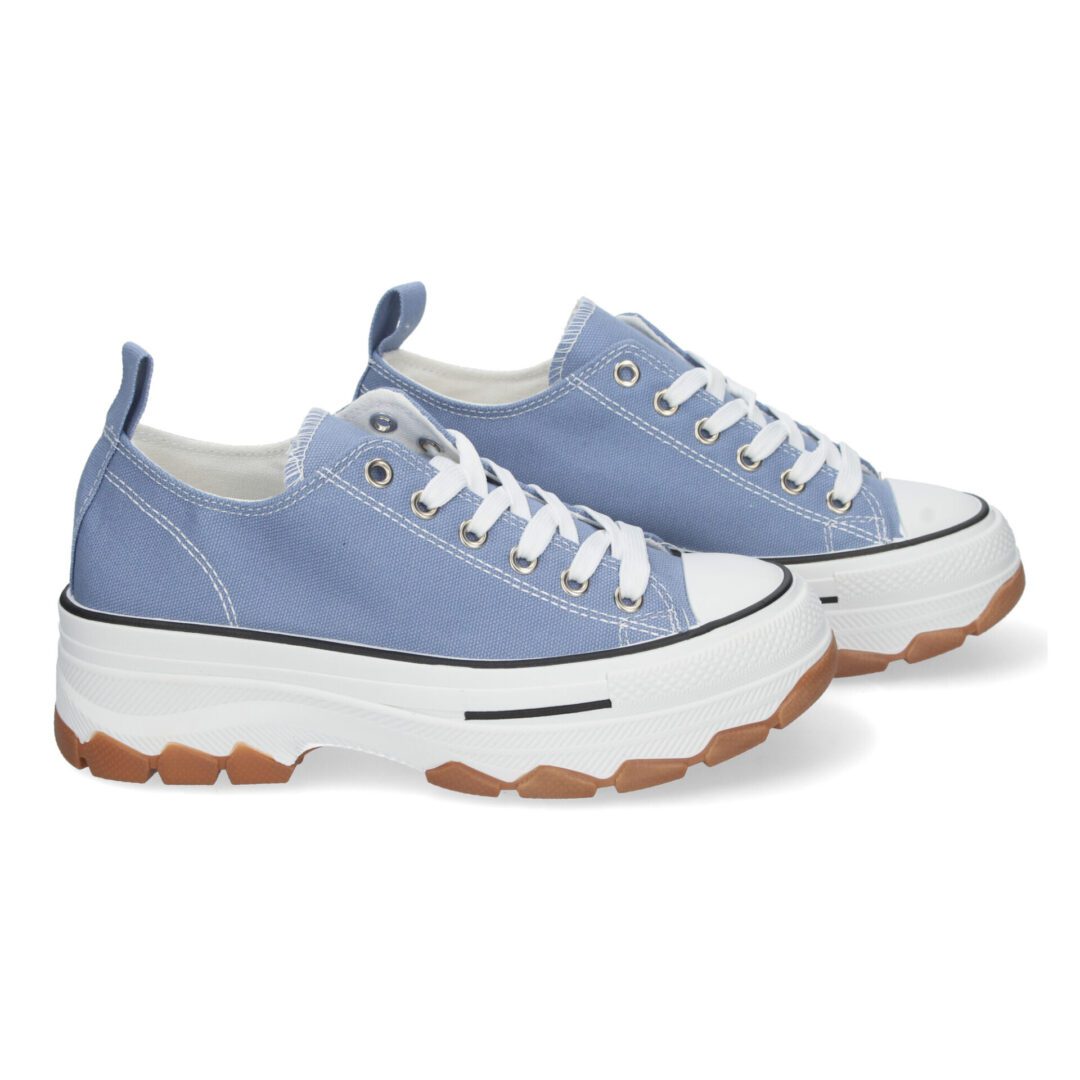 Zapatillas estilo bamba con plataforma celeste - Imagen 6