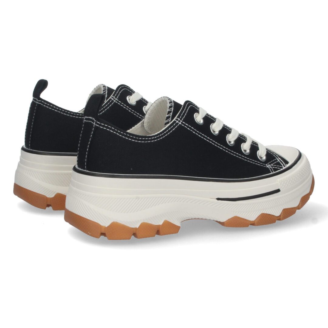 Zapatillas de lona con plataforma estilo bamba negro - Imagen 5