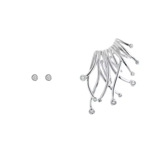 Earcuff Arles Plata Rodio Y Circonitas