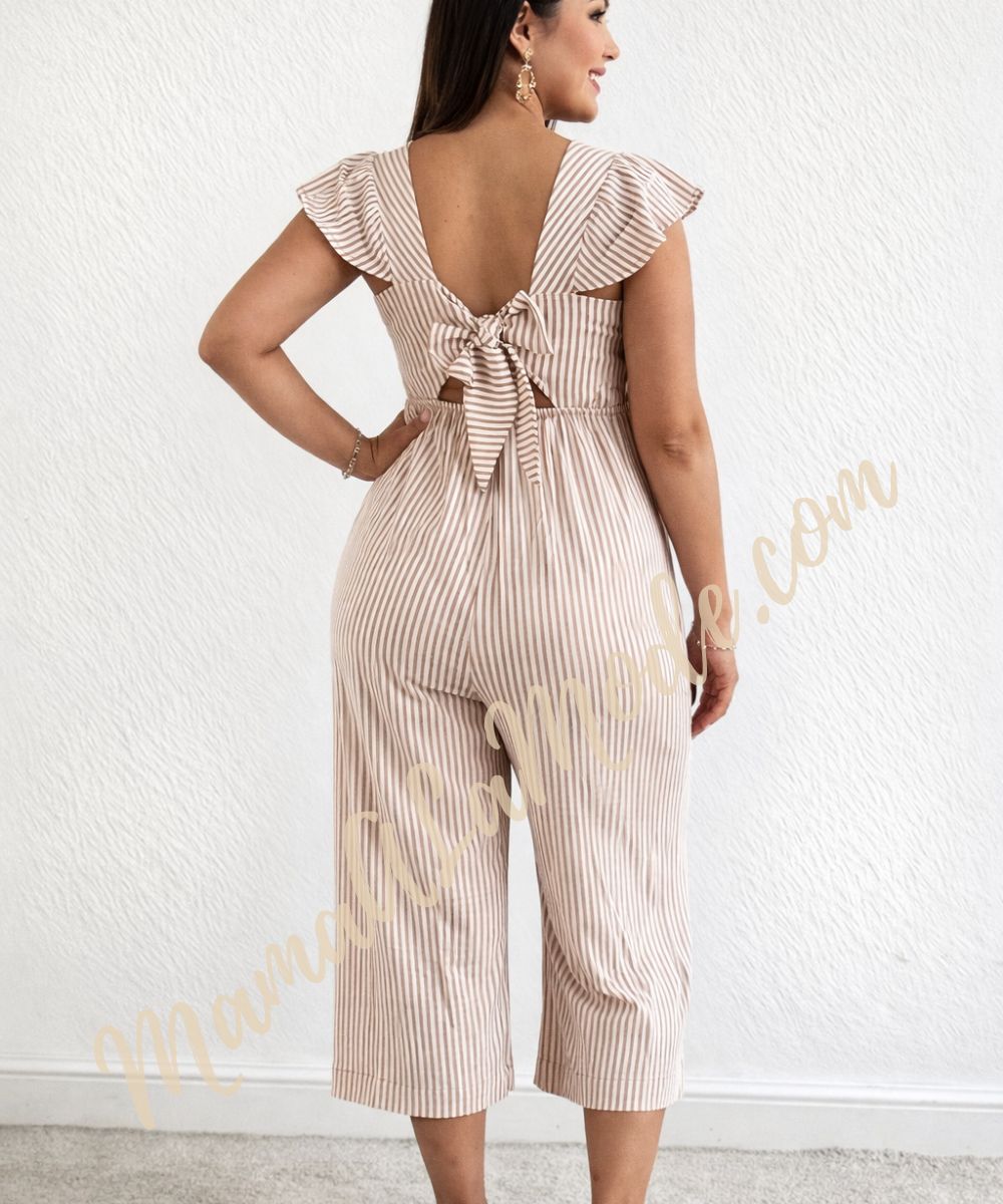 Enterizo Materno con amarre atrás Lulu – Moda Maternal Cómoda y Elegante - Imagen 3
