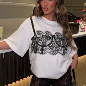 LUNA Diamanté camiseta