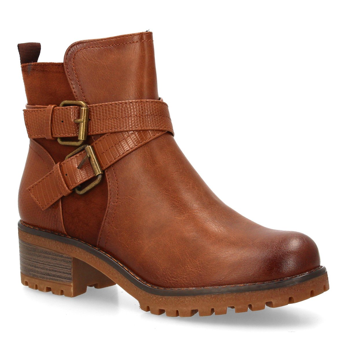 Botines casual marrón hebilla dorada - Imagen 4