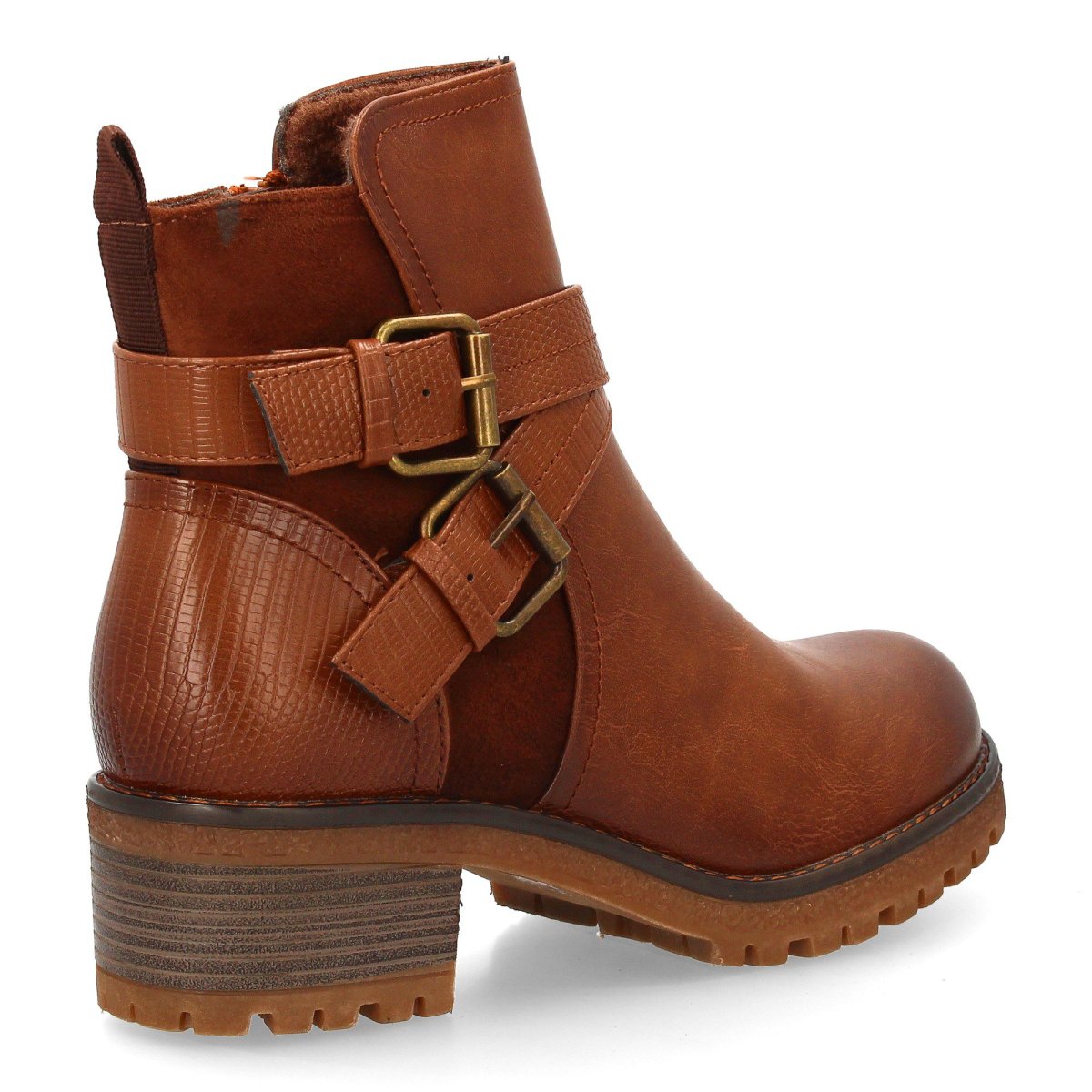 Botines casual marrón hebilla dorada - Imagen 5