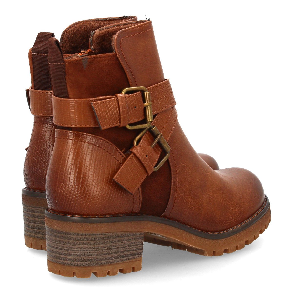 Botines casual marrón hebilla dorada - Imagen 6