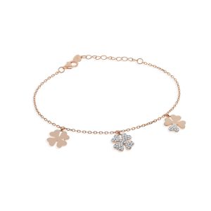 «TRIFOGLIO» pulsera plata rosada
