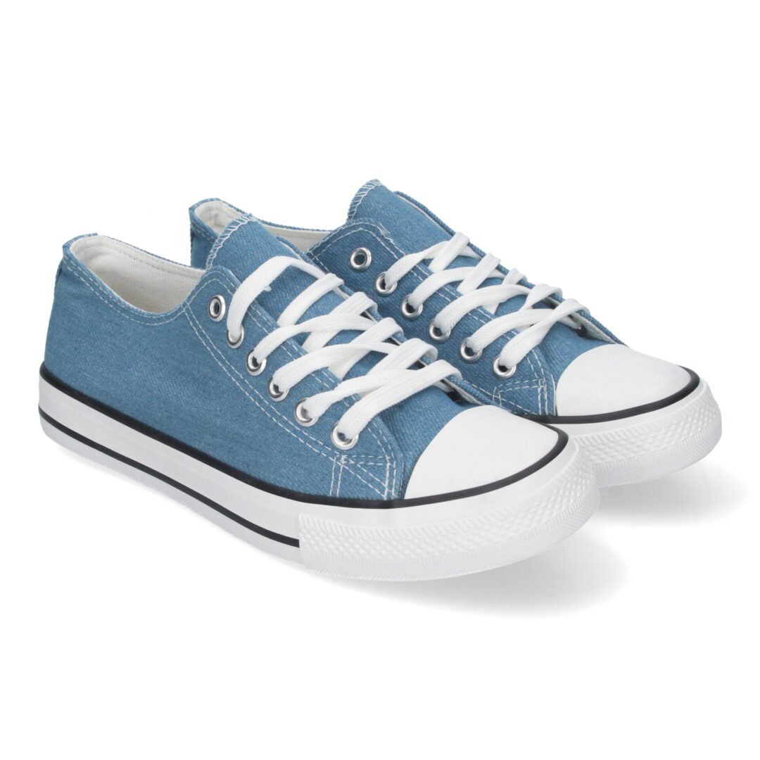 Zapatillas Planas Bamba Lona Mujer azul