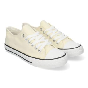 Zapatillas Planas Bamba Lona Mujer beige