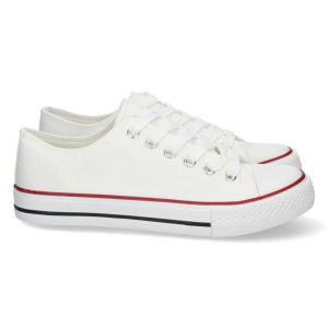 Zapatillas Planas Bamba Lona Mujer blanco