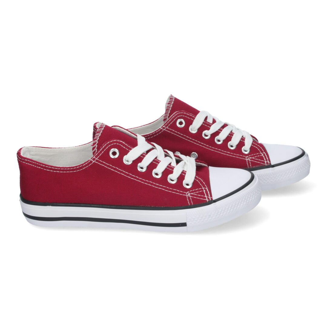 Zapatillas Planas Bamba Lona Mujer burdeos - Imagen 4