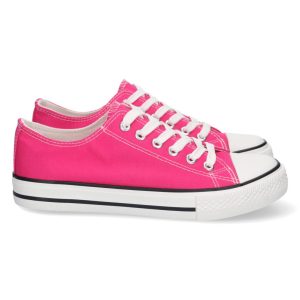 Zapatillas Planas Bamba Lona Mujer fucsia