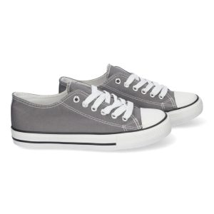 Zapatillas Planas Bamba Lona Mujer gris