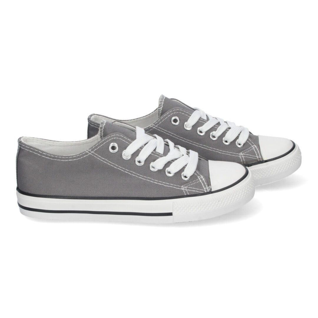 Zapatillas Planas Bamba Lona Mujer gris
