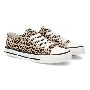Zapatillas Planas Bamba Lona Mujer leopardo