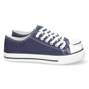 Zapatillas Planas Bamba Lona Mujer marino