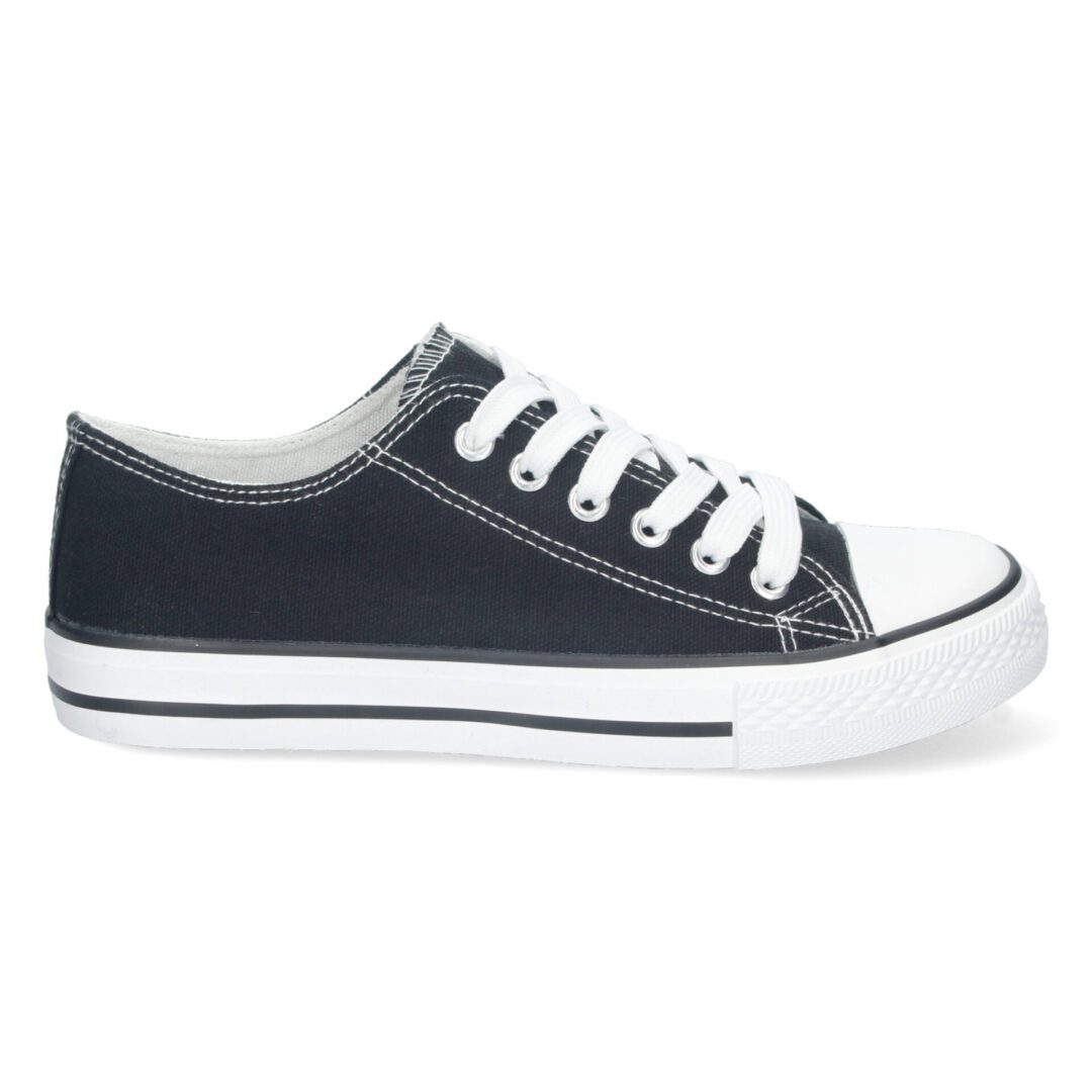 Zapatillas Planas Bamba Lona Mujer negro - Imagen 3