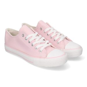 Zapatillas Planas Bamba Lona Mujer pink