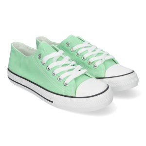 Zapatillas Planas Bamba Lona Mujer verde