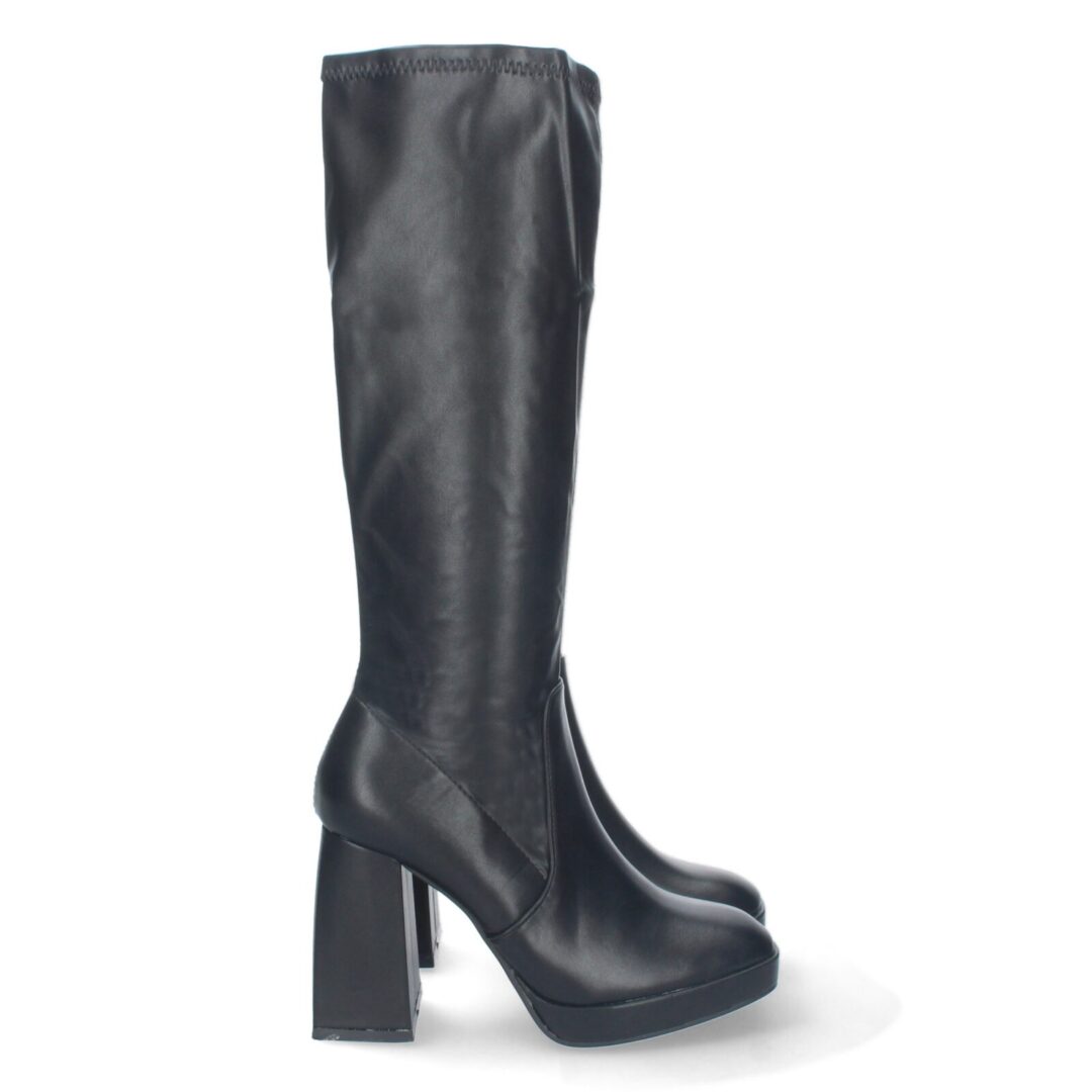 Bota tacón cuadrado alto negro