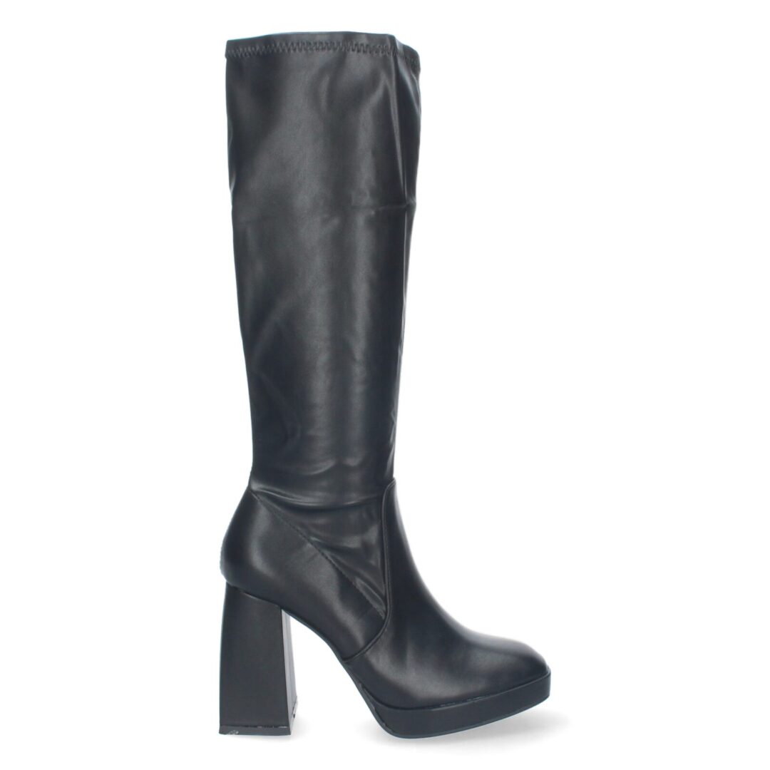 Bota tacón cuadrado alto negro - Imagen 3