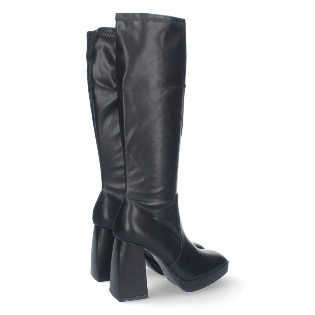 Bota tacón cuadrado alto negro - Imagen 5