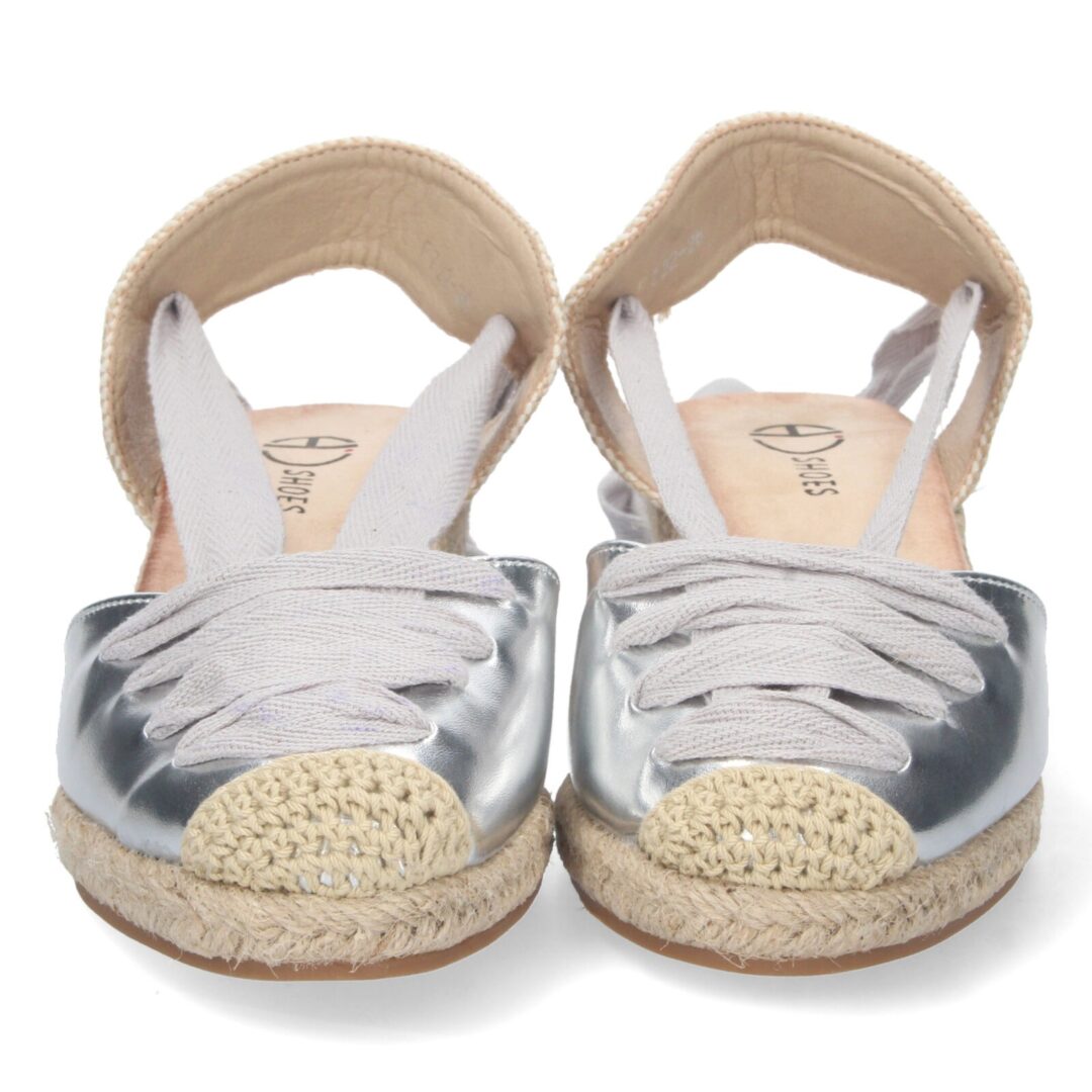 Sandalias beige trenzadas con cuña - Imagen 4