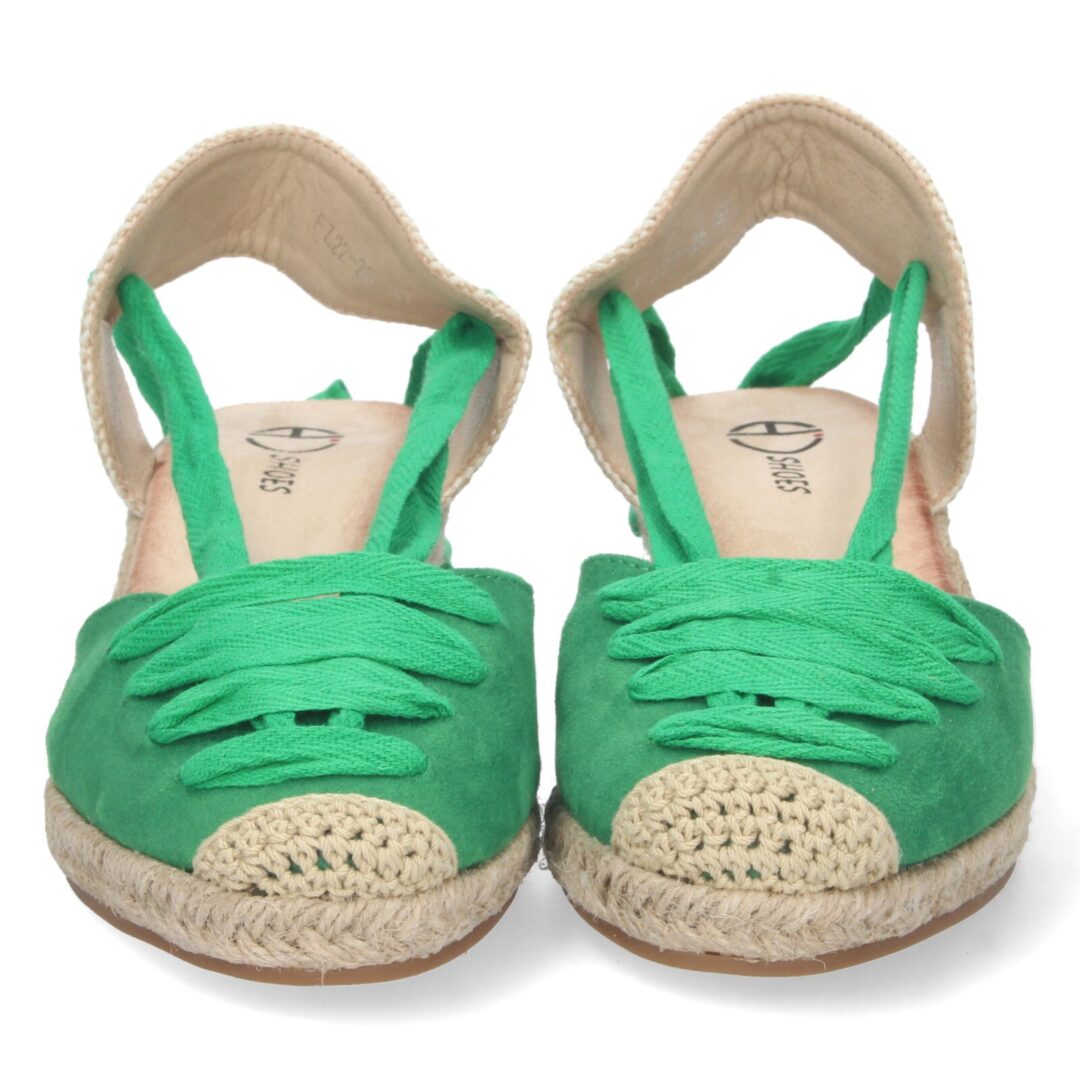 Alpargata verde con cuña y nudos - Imagen 4
