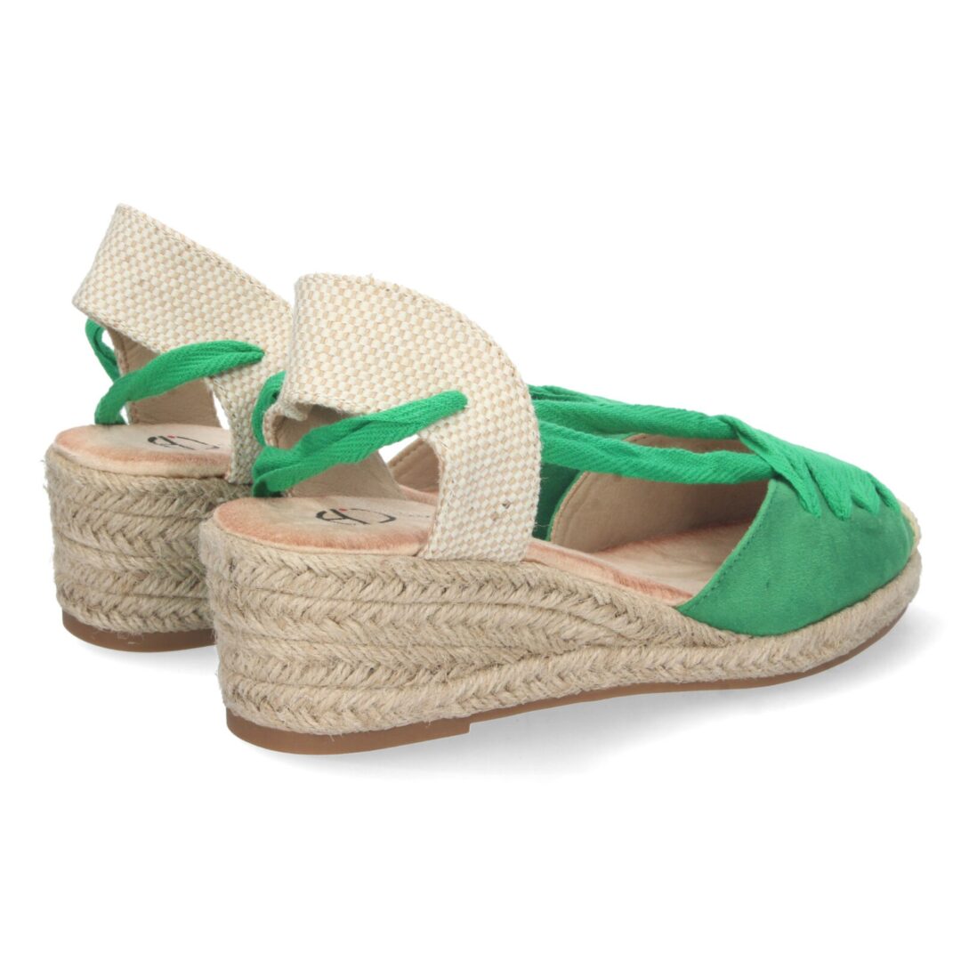 Alpargata verde con cuña y nudos - Imagen 5