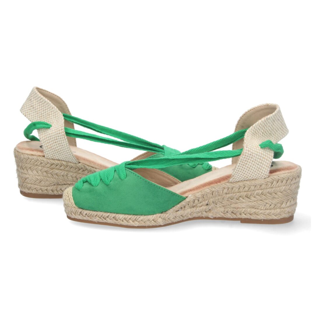 Alpargata verde con cuña y nudos - Imagen 6