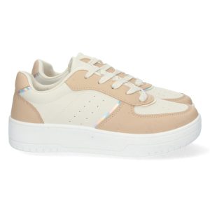 Zapatillas deportivas beige microperforadas
