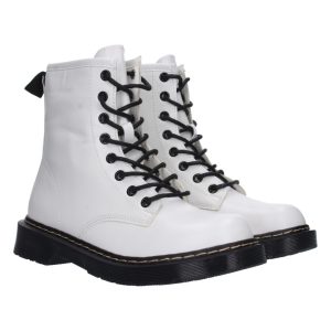 Botas militares blancas con cordones