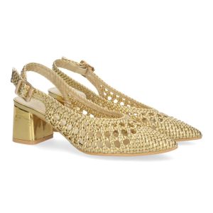 Zapato destalonado calado oro